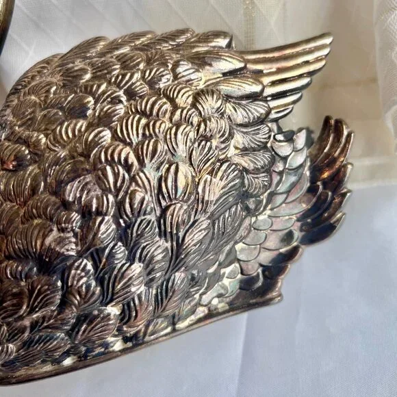 Godinger Silver Plate Swan, Collectible Napkin Holder VTG Godinger Made in Italy - Picture 5 of 17